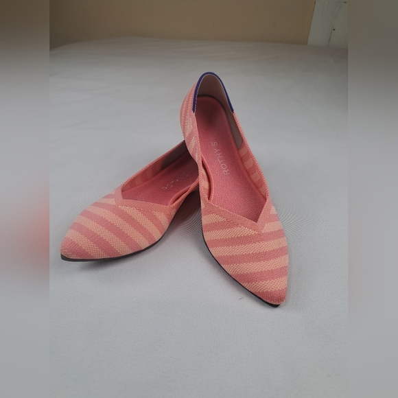 Rothy’s The Point Macaron Stripe Pink Women’s Size 8.5 - Picture 11 of 11